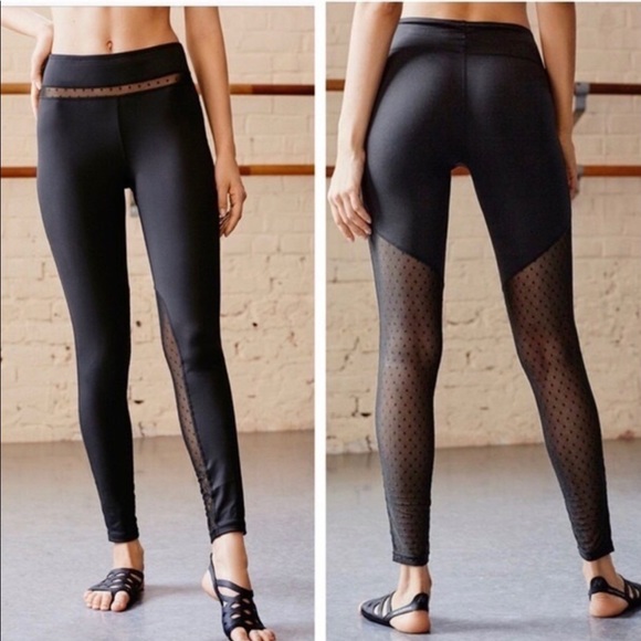 Free People Pants - Free People Movement Elena Polka Dot Mesh Detail High Rise Leggings Size Small
